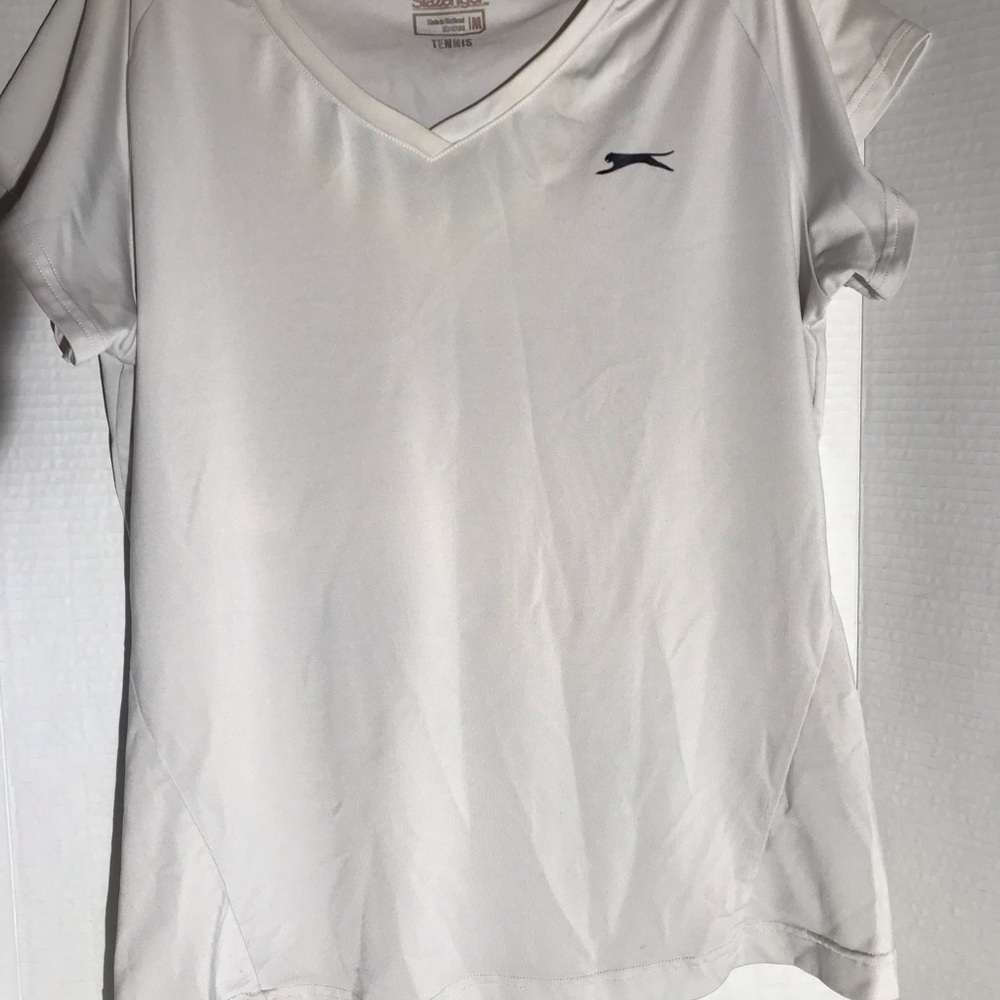 Slazenger White Athletic V-Neck Tee Size M for Woman's